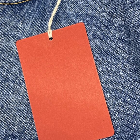 NEW VALENTINO Womens Jeans Blue Size 10 Baggy Denim Archive Print Pocket - Picture 9 of 10